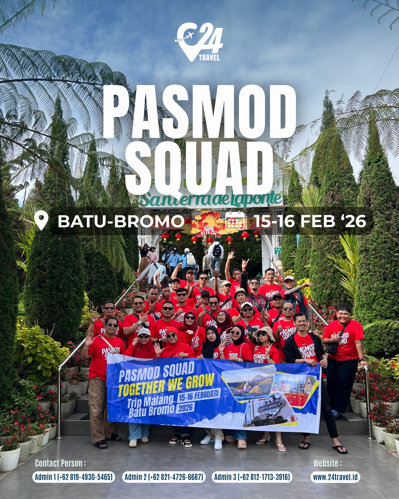 Perjalanan yang seru akan selalu terasa lebih menyenangkan saat dilakukan bersama.
Batu dan Bromo jadi kombinasi sempurna untuk petualangan yang penuh tawa.
Yuk, jadwalkan trip seru bareng tim atau sahabat agar momen kebersamaan makin bermakna.Info promo & konsultasi klik link bio 👉 @24travel.id#24travel #semuabisaliburan #paketwisatamalang #tourbatu #tripbromo