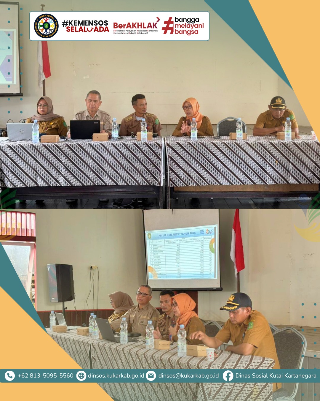 MUARA KAMAN, 05 MEI 2026 – Pemerintah Kabupaten Kutai Kartanegara melalui Dinas Sosial memberikan perhatian serius terhadap penonaktifan kepesertaan Penerima Bantuan Iuran Jaminan Kesehatan (PBI-JK) di wilayah Kecamatan Muara Kaman. Tercatat sebanyak 1.741 jiwa warga di wilayah tersebut mengalami penonaktifan kepesertaan oleh pemerintah pusat berdasarkan Keputusan Menteri Sosial Nomor 3/HUK/2026.
.
.
.
.
.
Selengkapnya di : https://dinsos.kukarkab.go.id/index.php/2026/05/06/dinsos-kukar-tekankan-akurasi-data-di-muara-kaman-1-741-kepesertaan-pbi-jk-masuk-tahap-verifikasi-ulang/
