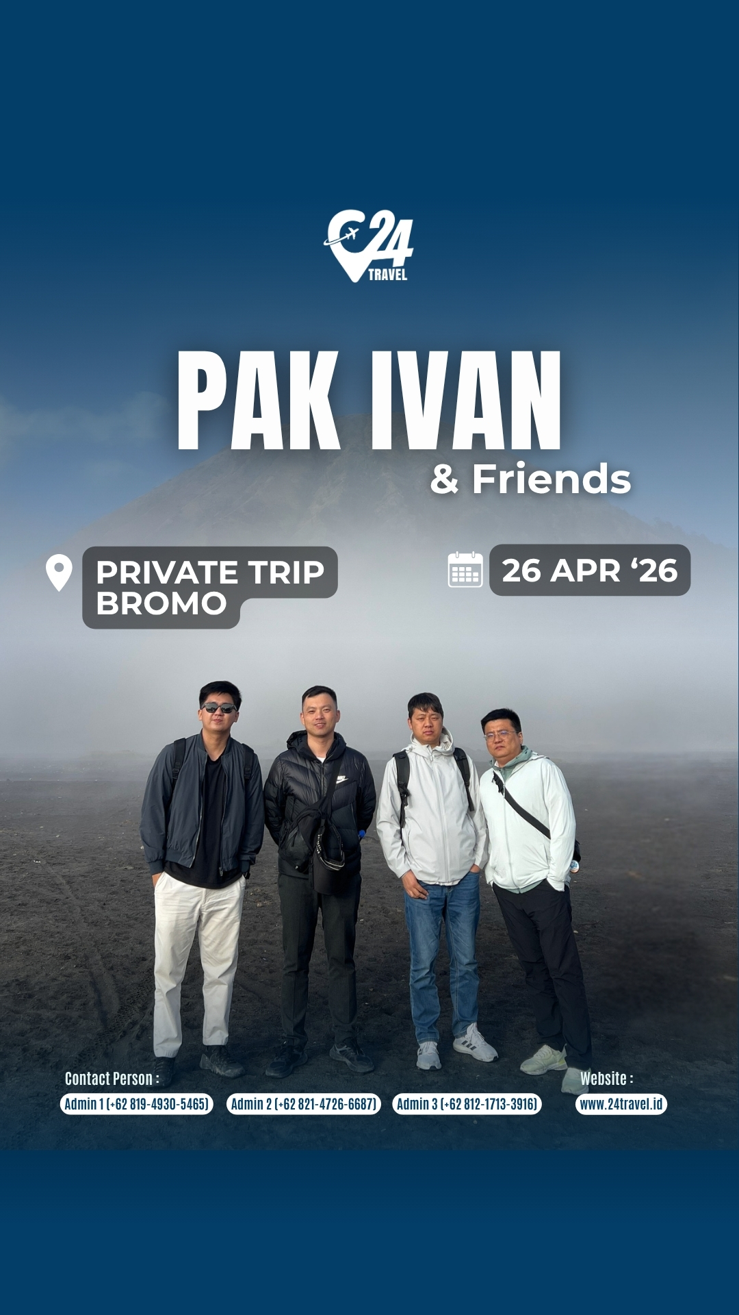 Momen bersama sahabat selalu terasa lebih hidup saat dihabiskan di tempat yang indah.
Bromo menghadirkan suasana hangat untuk menikmati perjalanan penuh tawa dan cerita baru.
Yuk, rencanakan perjalanan seru bersama teman-teman yang penuh kenangan manis.Info promo & konsultasi klik link bio 👉 @24travel.id#24travel #semuabisaliburan #paketwisatabromo #tripbromo