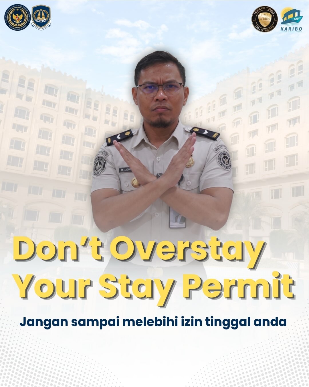 Masih banyak yang mengira overstay itu hal sepele. Padahal, overstay adalah kondisi ketika seseorang berada di suatu negara melebihi masa berlaku visa atau izin tinggal yang dimilikinya. Akibatnya bisa berupa denda, tindakan administratif keimigrasian, hingga memengaruhi perjalanan ke luar negeri di kemudian hari.
Sebelum bepergian ke luar negeri, selalu cek masa berlaku visa atau izin tinggalmu dan pastikan keluar atau memperpanjang izin sebelum masa berlakunya habis.
......
Many people still think overstaying is no big deal. In fact, an overstay occurs when someone remains in a country beyond the validity of their visa or stay permit. The consequences can include fines, immigration administrative sanctions, and even affect future international travel.
Before traveling abroad, always check the validity of your visa or stay permit, and make sure to leave the country or extend your permit before it expires.
#kemenimipas #ditjen_imigrasi #visa #paspor #hendarsammarantoko